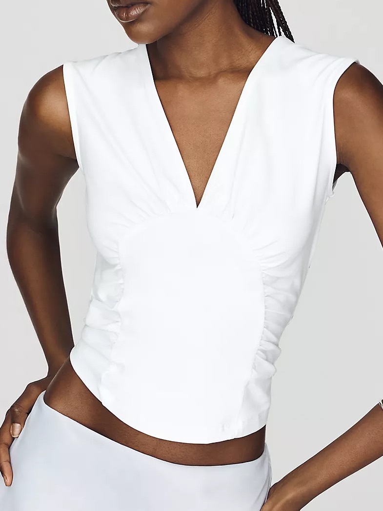 Anthropologie Maeve Plunge Corset-Style Top